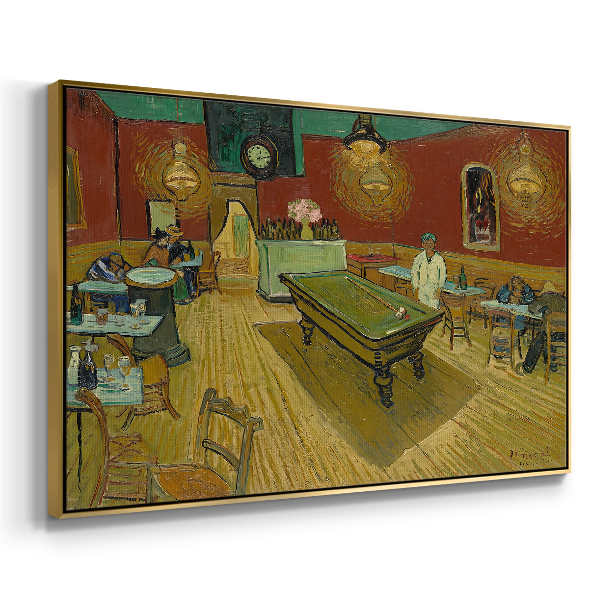The Night Café, 1888 - Floater Framed Canvas Print