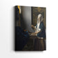 Side view of a canvas art print of a quiet scene with subtle symbolism and gentle tones, showing gallery-wrapped depth.