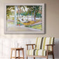 Impressionist leisure portrait scene by John Singer Sargent in an ornate weathered white frame displayed in a light-toned interior setting.