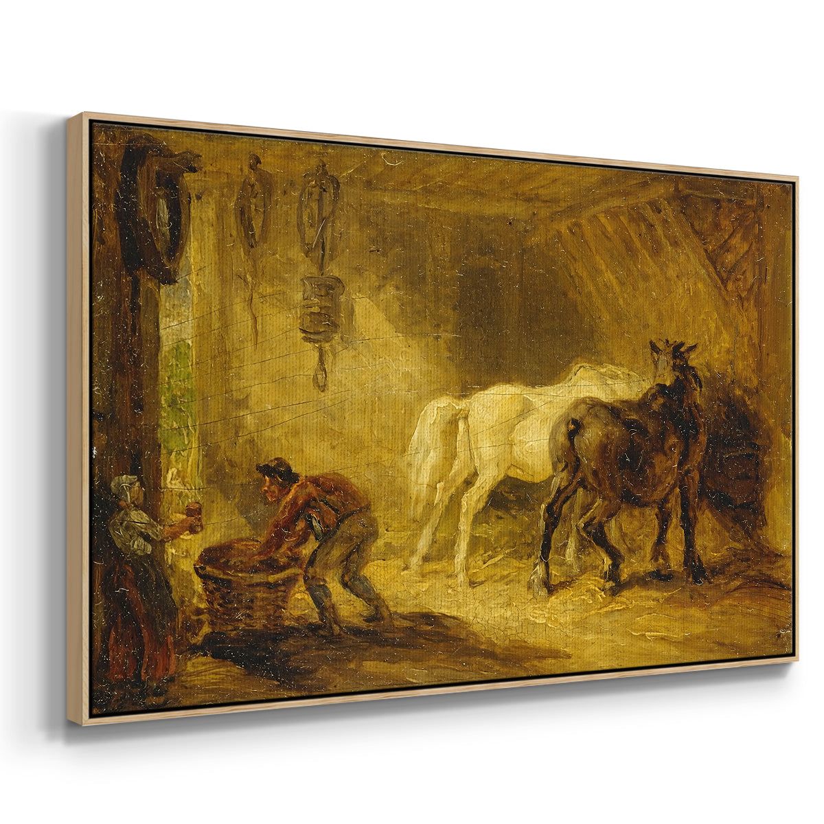 Heath Ewe and Lambs, 1810 - Floater Framed Canvas Print