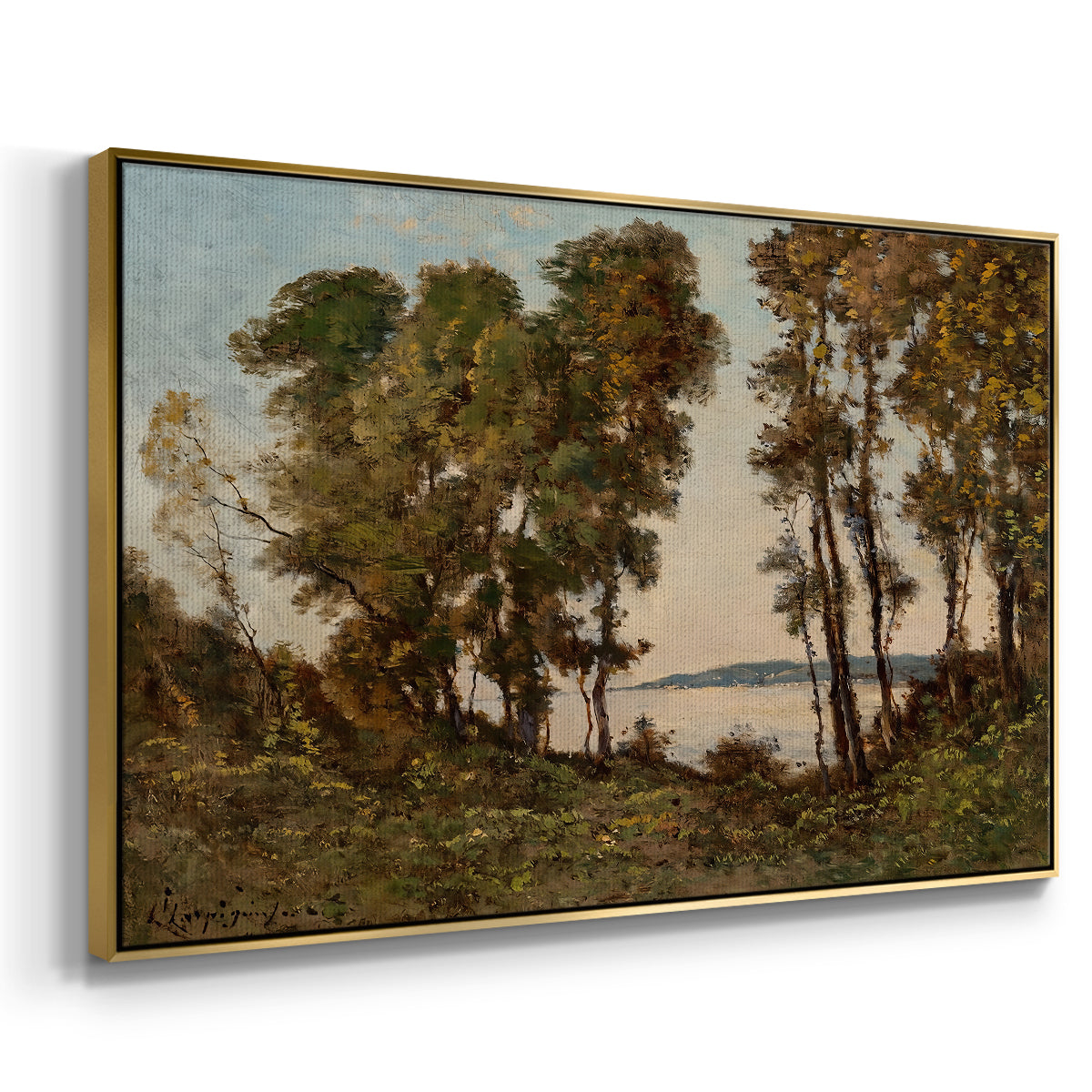 The Banks of the Allier, 1894 - Floater Framed Canvas Print