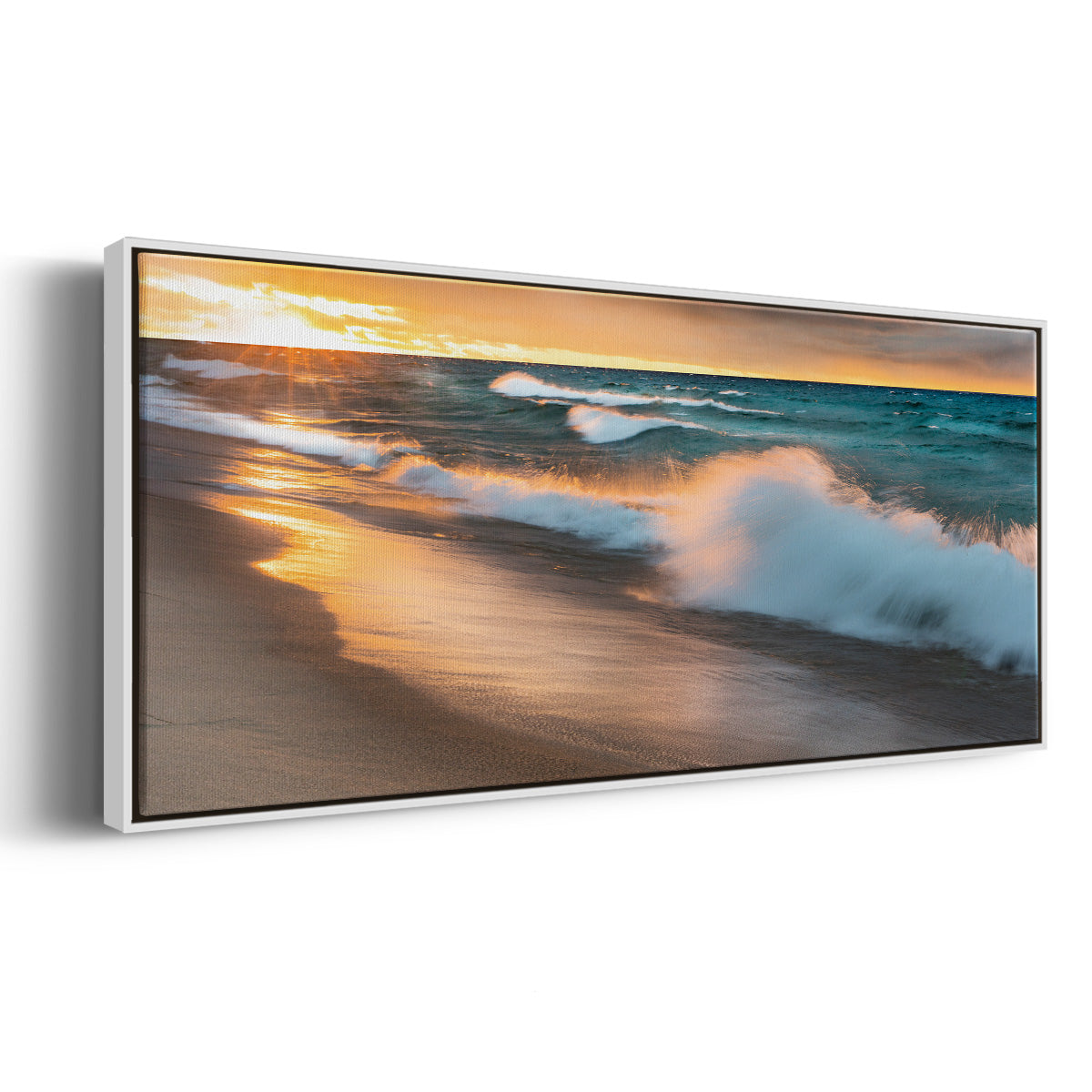 Miners Beach Light - Floater Framed Canvas Print