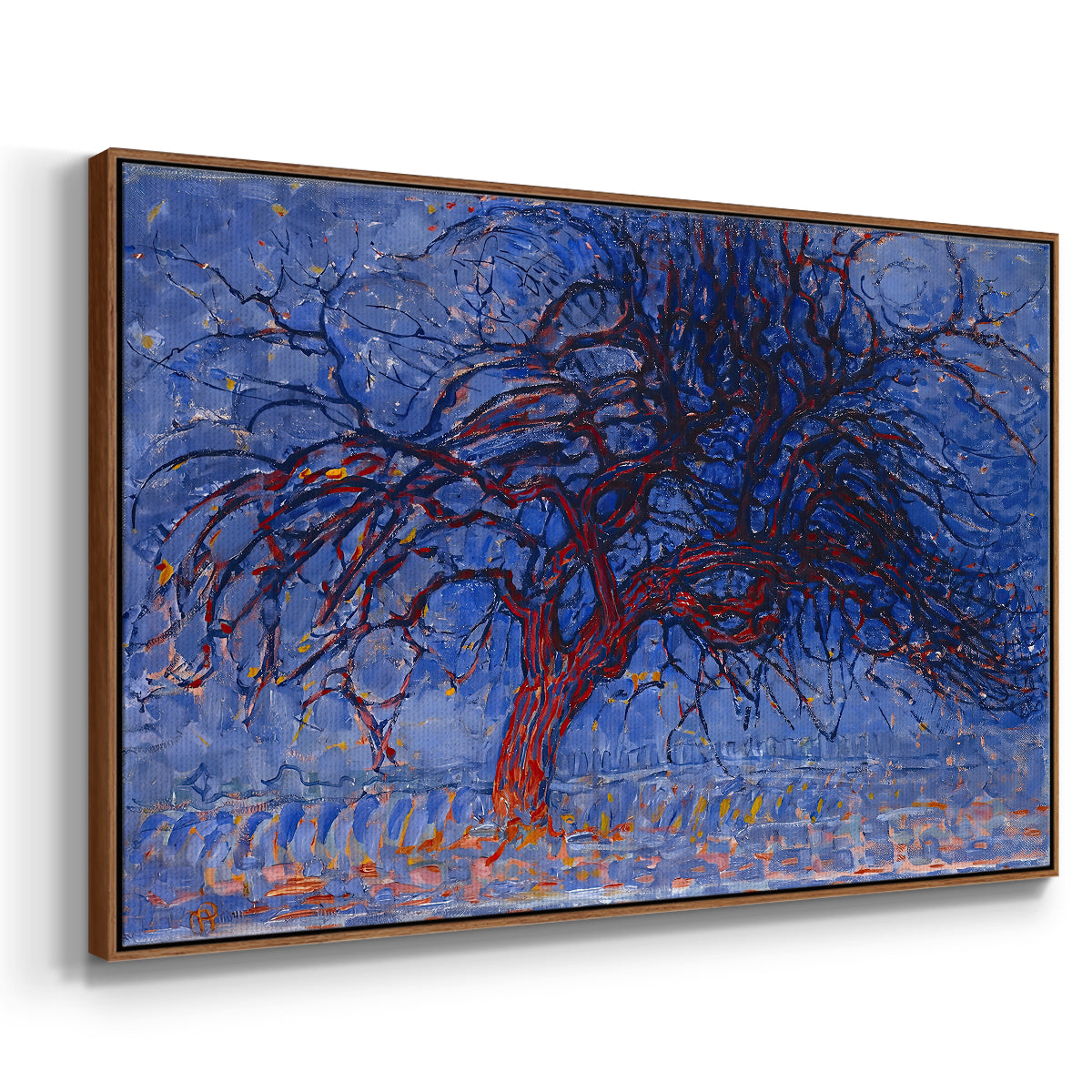 The Red Tree, 1909 - Floater Framed Canvas Print