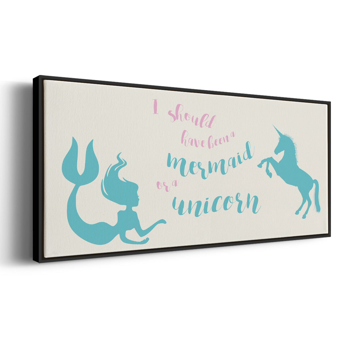 Mermaid Unicorn - Floater Framed Canvas Print