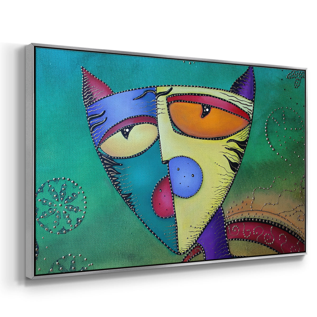 Celestial Cat - Floater Framed Canvas Print