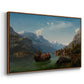Bridal Procession on the Hardangerfjord, 1848 - Floater Framed Canvas Print