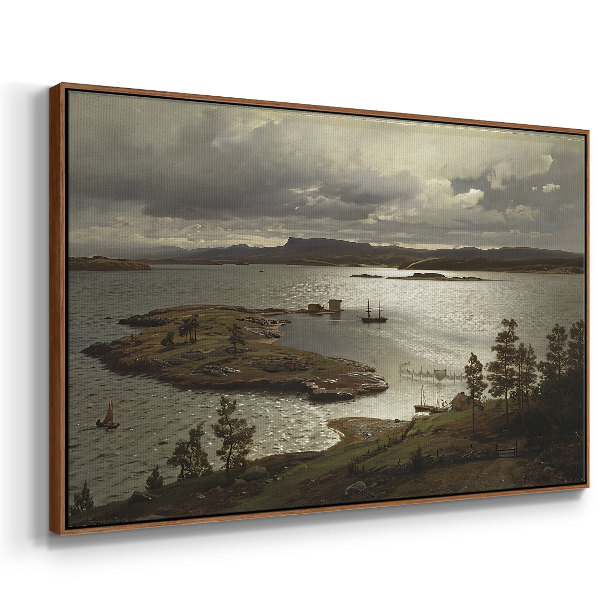 The Fjord at Sandviken (Sandviksfjorden), 1879 - Floater Framed Canvas Print