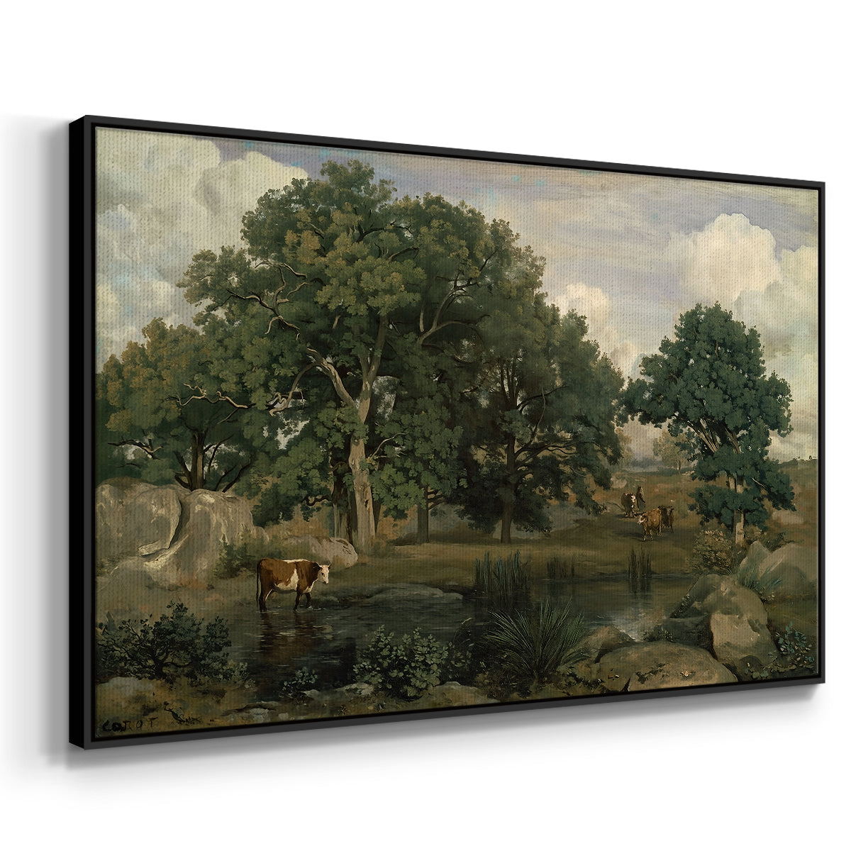 Forest of Fontainebleau, 1846 - Floater Framed Canvas Print