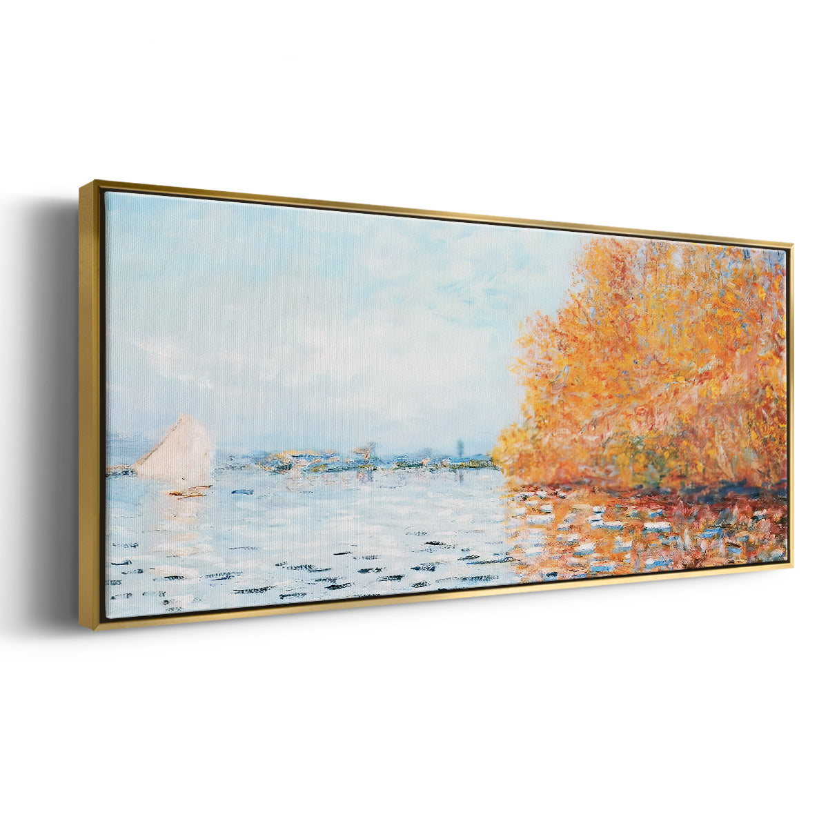 The Seine at Argentuil, 1874 - Floater Framed Canvas Print