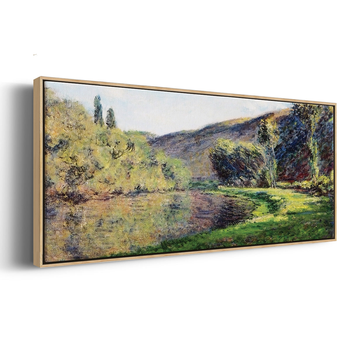 The Seine at Jeufosse, 1884 - Floater Framed Canvas Print