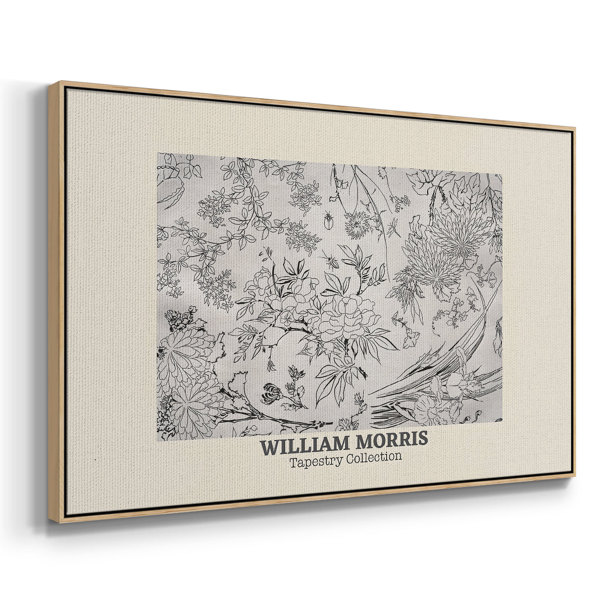 Fleurs, 1866 (Morris Inspired) - Floater Framed Canvas Print
