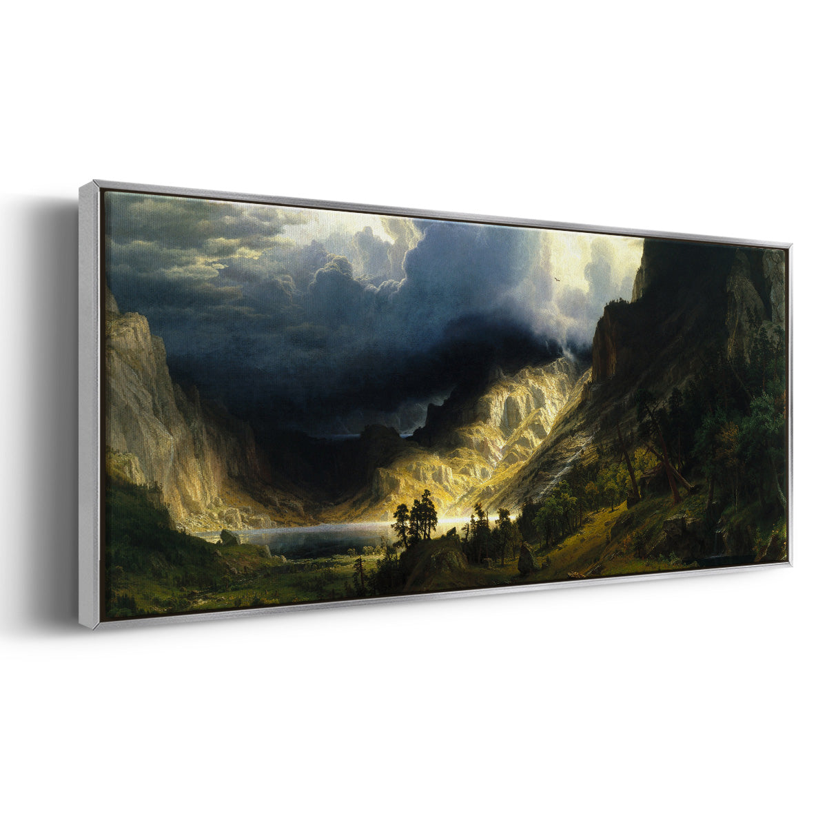 A Storm in the Rocky Mountains - Floater Framed Canvas Print