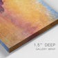 Close-up view of wrapped canvas corner featuring venetian church at twilight.