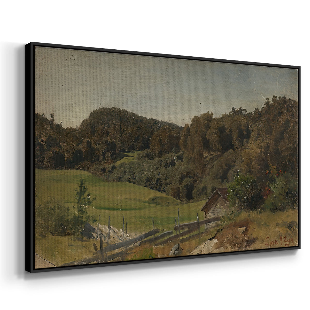 Landscape at Ljan, 1858 - Floater Framed Canvas Print