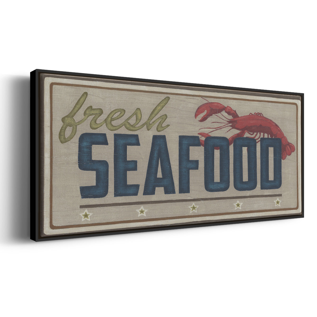 Shoreline Signs I - Floater Framed Canvas Print