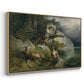 Eagles and Dying Stag on a Lakeshore, 1836 - Floater Framed Canvas Print
