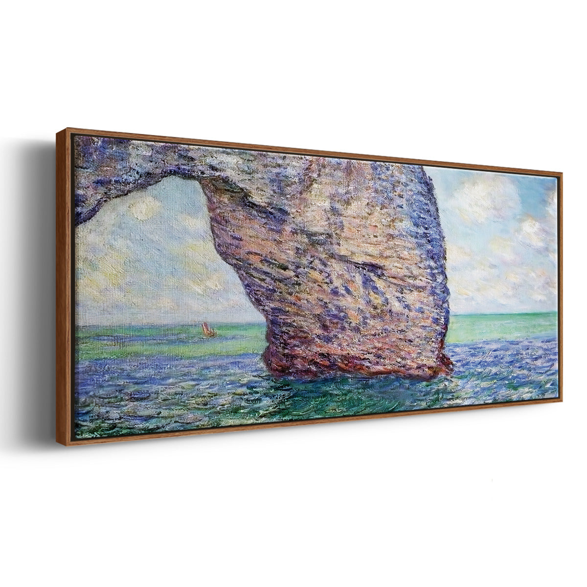The Manneport at High Tide, 1885 - Floater Framed Canvas Print