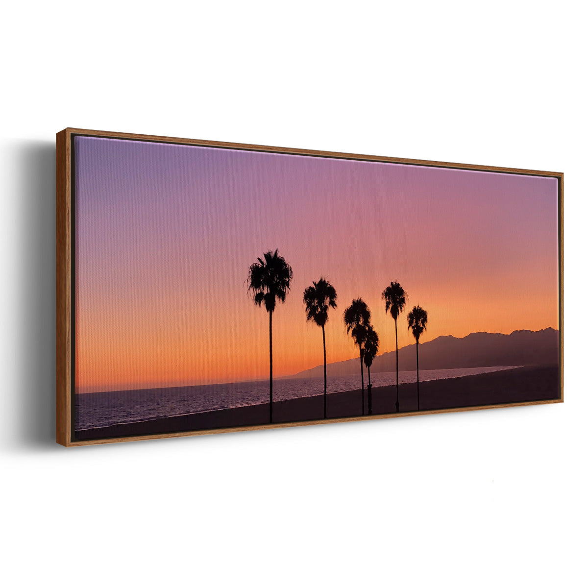 Sunset of Santa Monica - Floater Framed Canvas Print
