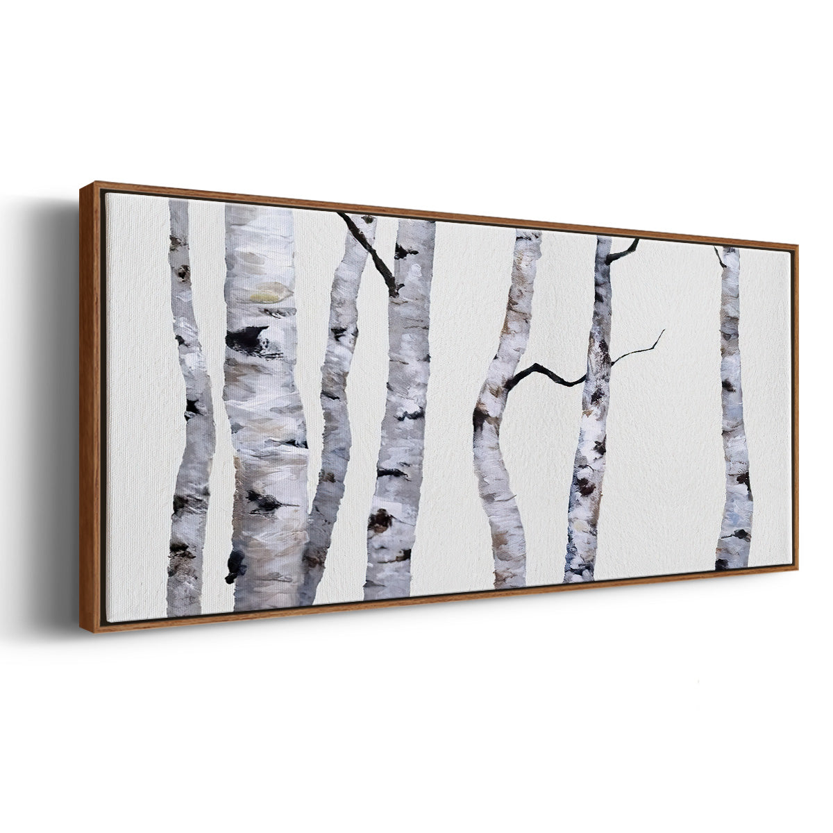 Birch Trees I - Floater Framed Canvas Print