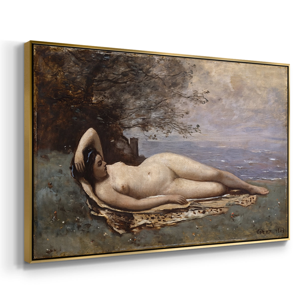 Bacchante by the Sea, 1865 - Floater Framed Canvas Print