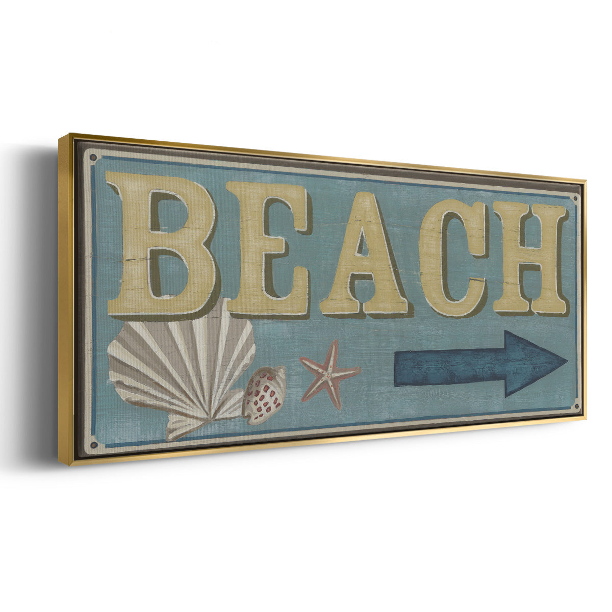 Shoreline Signs III - Floater Framed Canvas Print