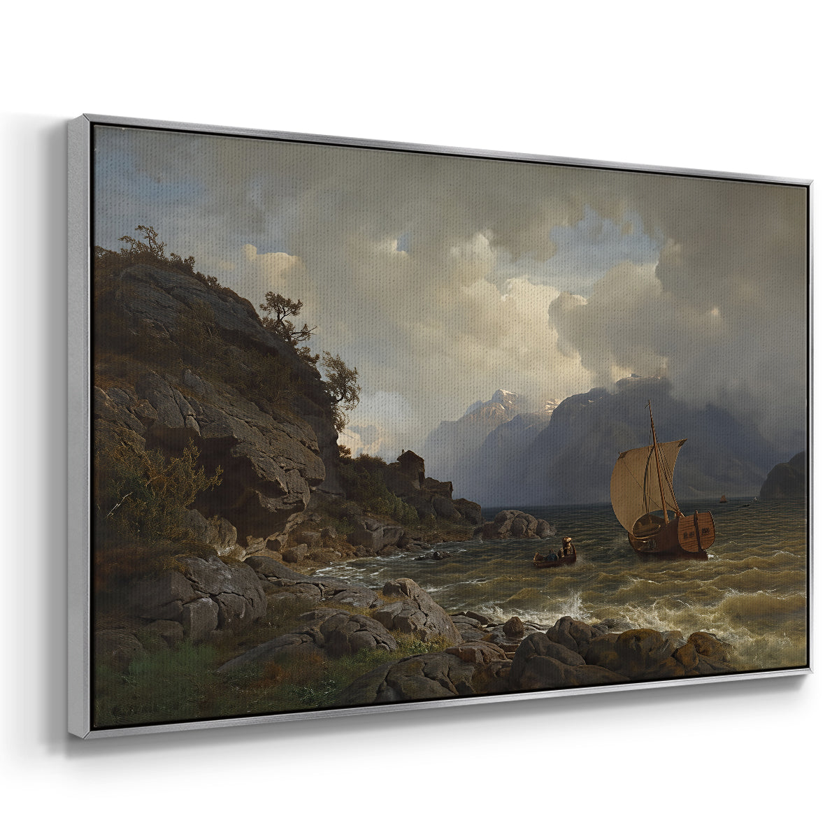 From the Western Coast of Norway, 1862 - Floater Framed Canvas Print