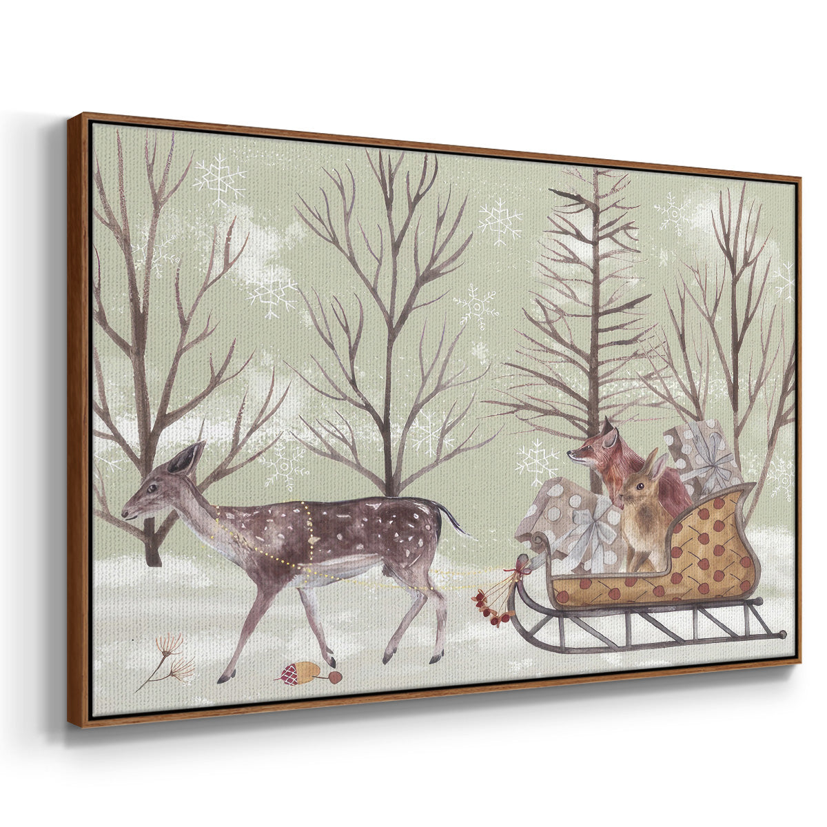 Christmas Time II - Framed Gallery Wrapped Canvas in Floating Frame