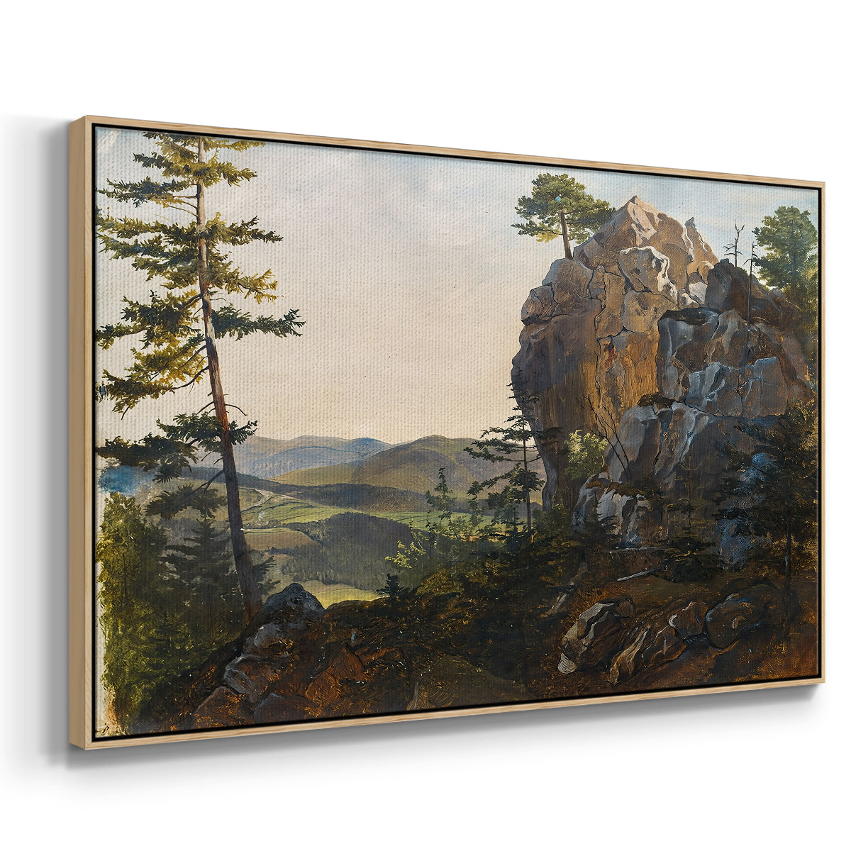 Landscape with the Balbersteine near Miesenbach, 1839 - Floater Framed Canvas Print