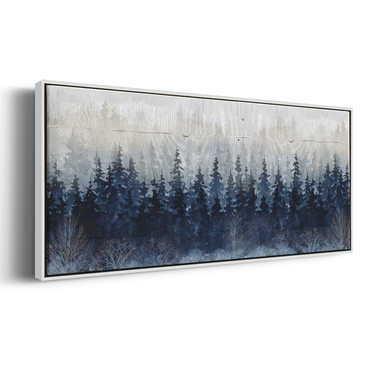 Misty Indigo Forest - Floater Framed Canvas Print