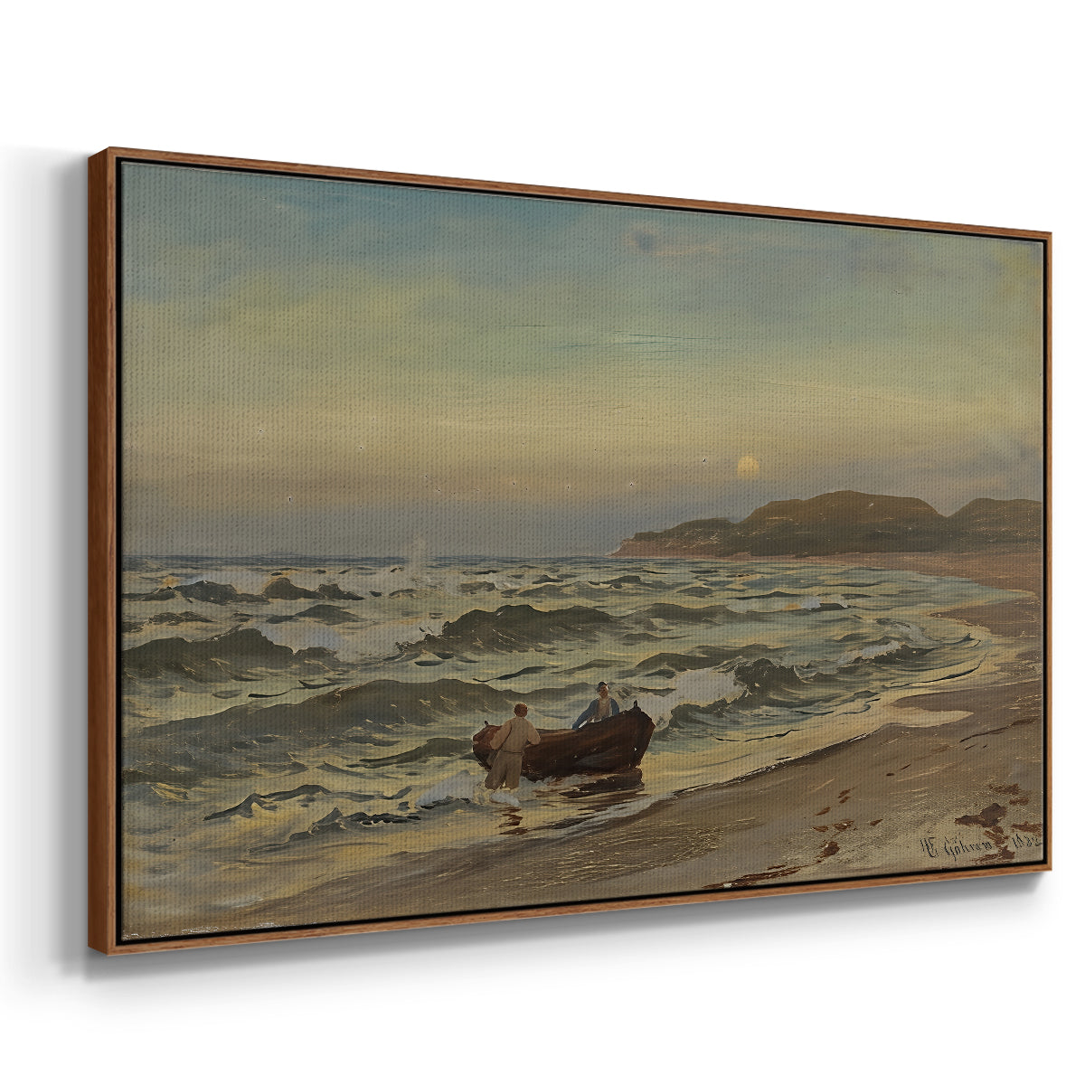 Storm at Rügen, 1882 - Floater Framed Canvas Print