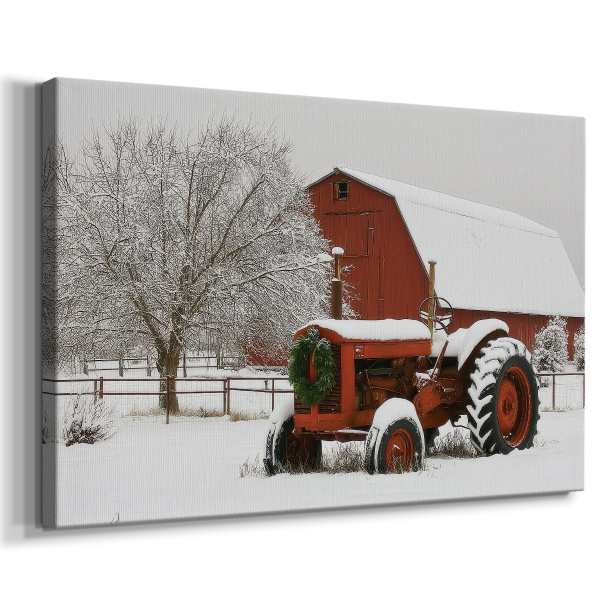 Silver Evergreen Hearth - Canvas Art Print