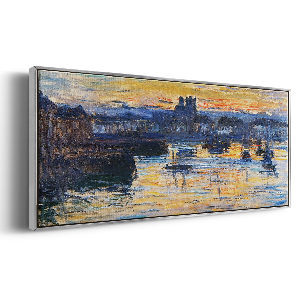 The Port of Dieppe, Evening, 1882 - Floater Framed Canvas Print