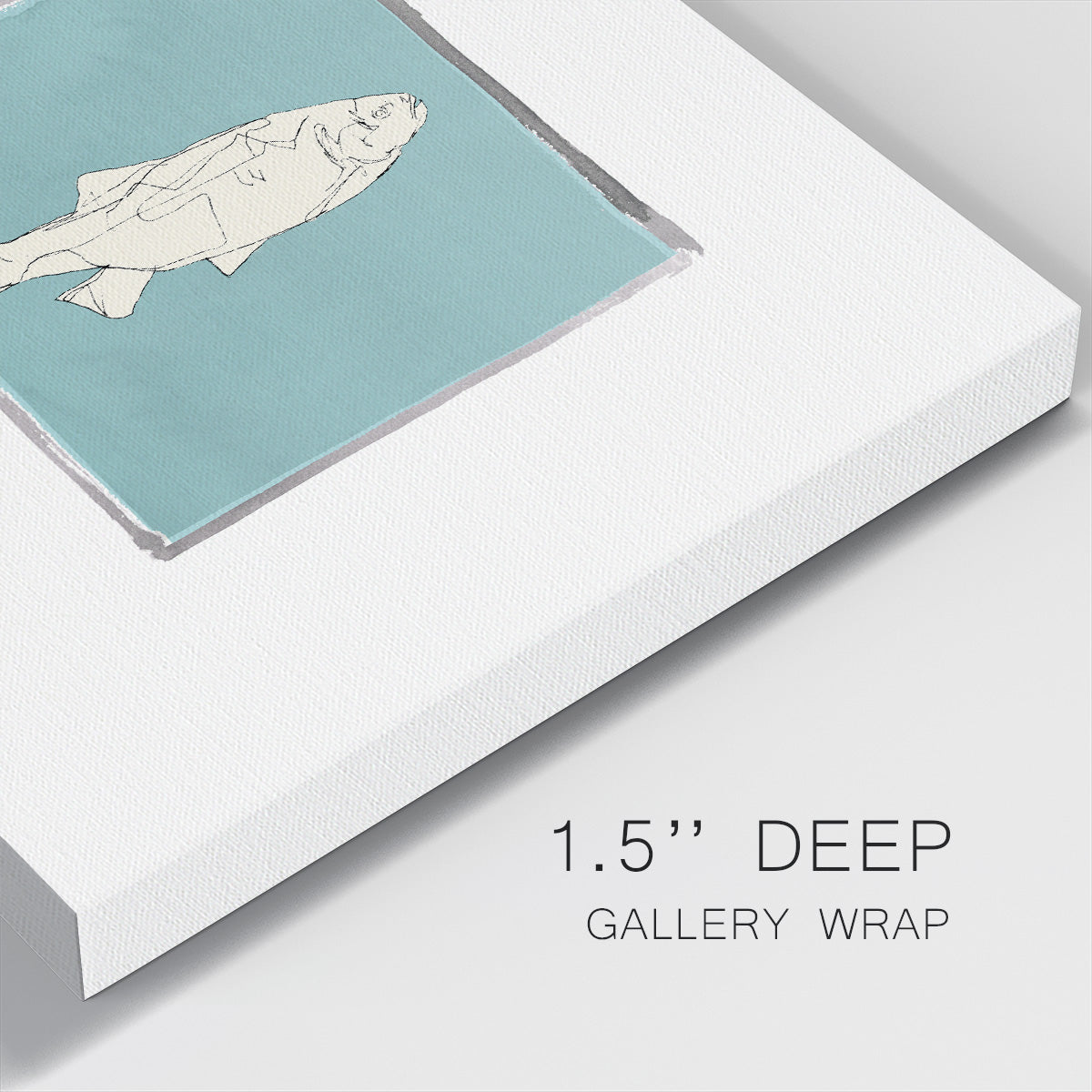 Block Print Fish VIII-Premium Gallery Wrapped Canvas - Ready to Hang