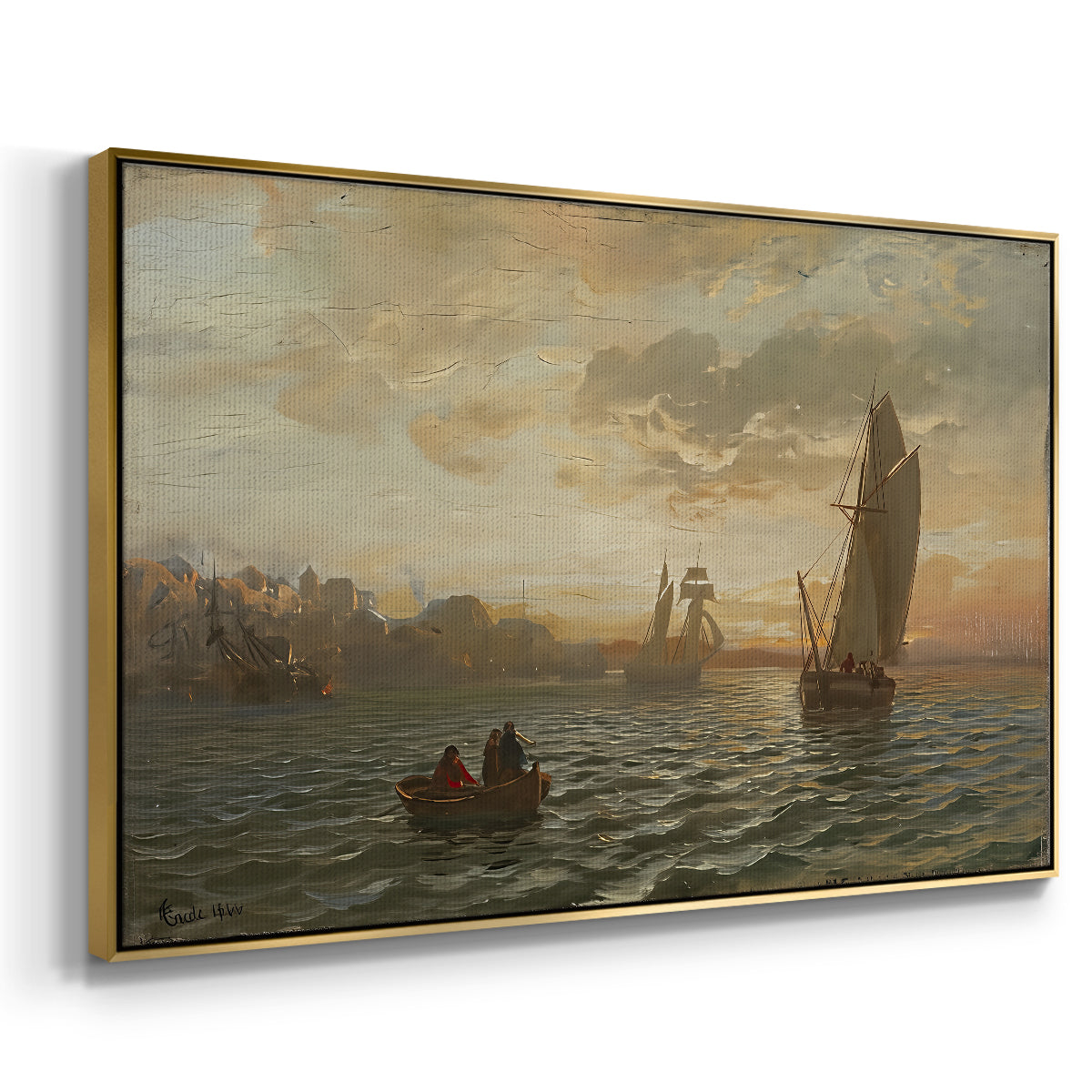 View from the Oslofjord, 1866 - Floater Framed Canvas Print