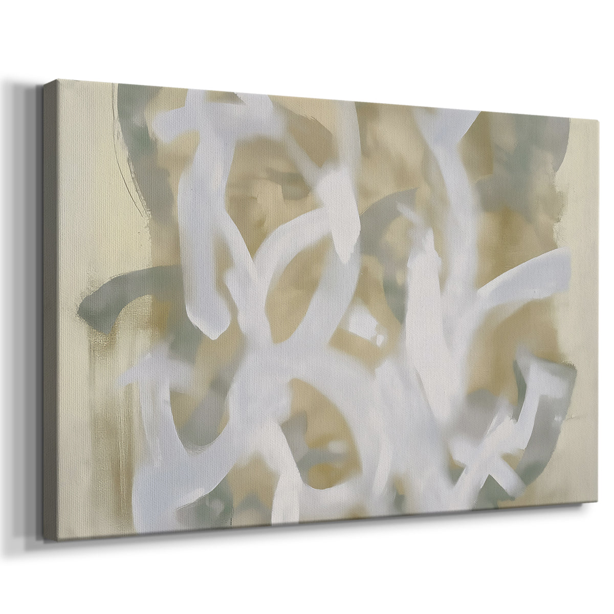 Abstract artwork featuring soft hues and flowing forms expressing movement and emotion in a contemporary style