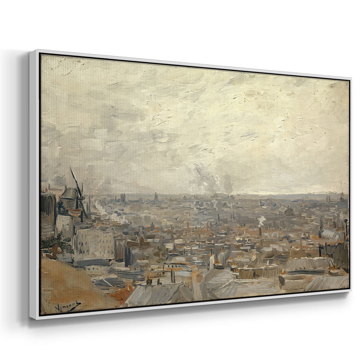 View from Montmartre, 1886 - Floater Framed Canvas Print