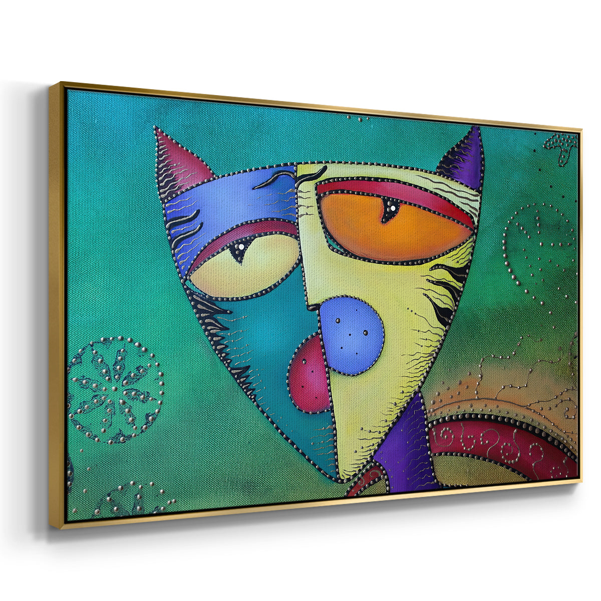 Celestial Cat - Floater Framed Canvas Print