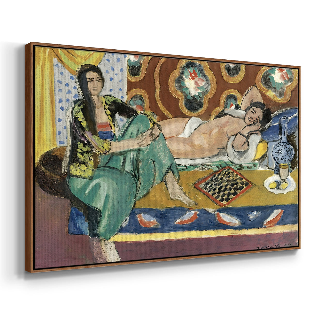 Odalisques Playing Checkers (Odalisques jouant aux dames), 1928 - Floater Framed Canvas Print
