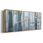 Chalky Misty Autumn Forest View - Floater Framed Canvas Print