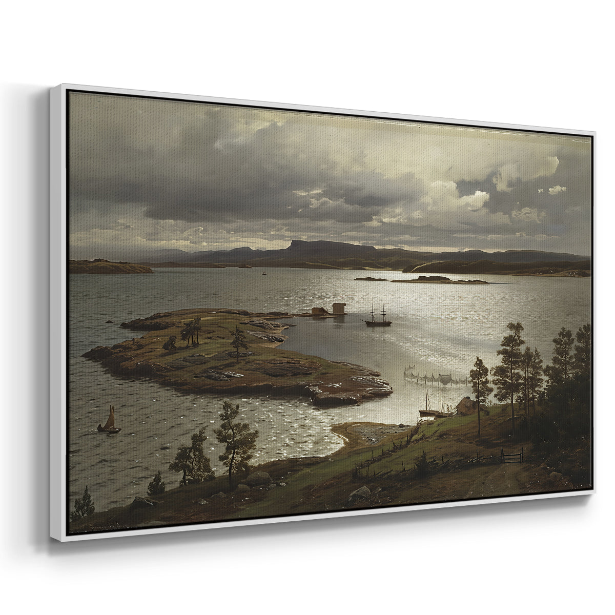 The Fjord at Sandviken (Sandviksfjorden), 1879 - Floater Framed Canvas Print