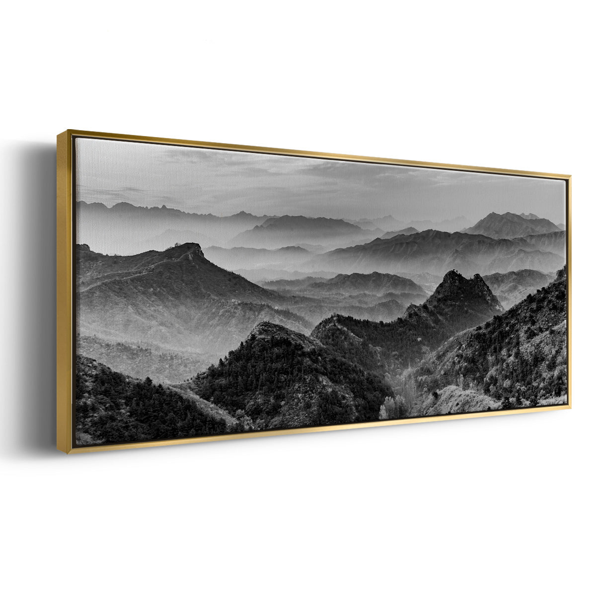 Mountains of the Great Wall - Floater Framed Canvas Print
