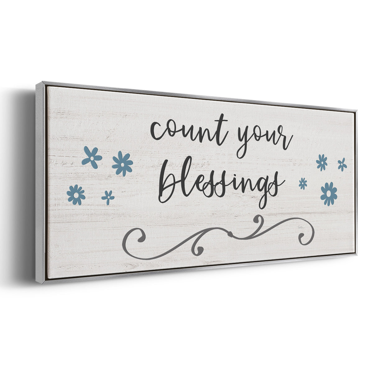 Count Blessings - Floater Framed Canvas Print