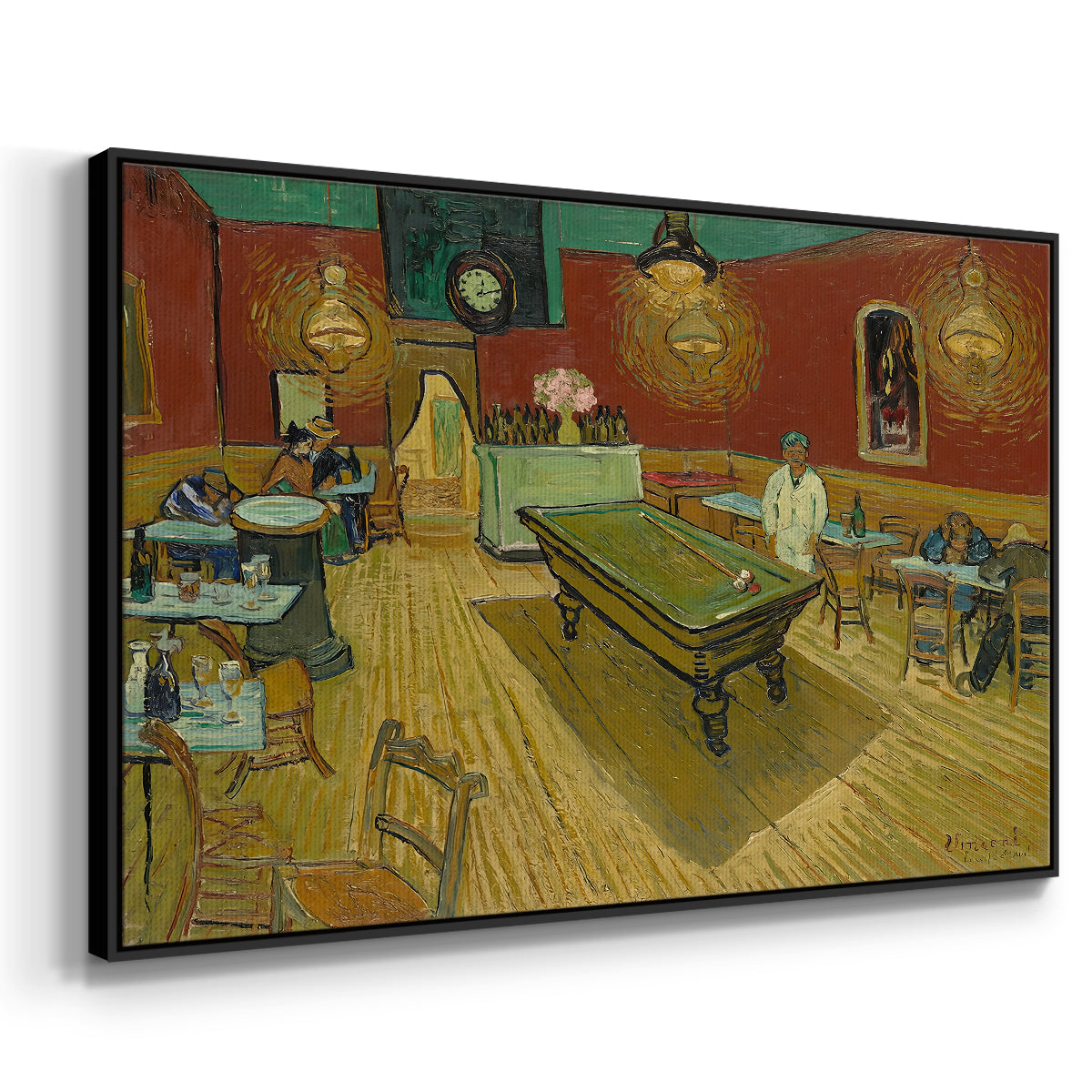 The Night Café, 1888 - Floater Framed Canvas Print