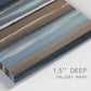 Close-up view of wrapped canvas corner featuring layered abstract amusement park tones.