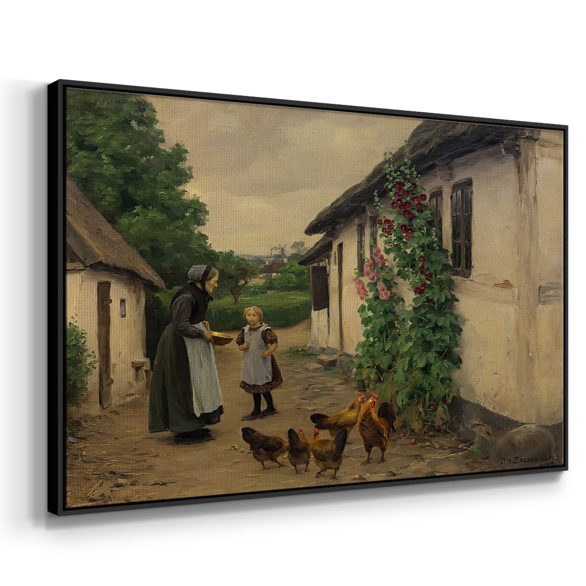 Visit to Grandmother, 1914 - Floater Framed Canvas Print