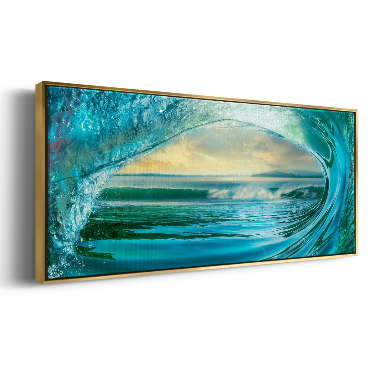 Big Wave - Floater Framed Canvas Print