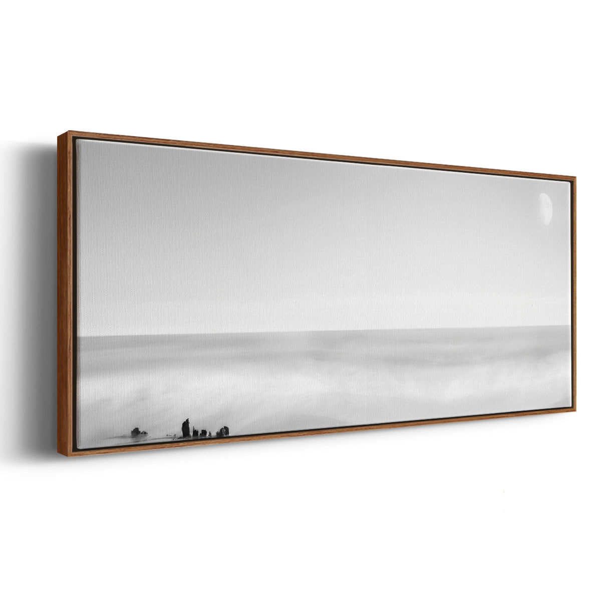Black & White Water Panel XIV - Floater Framed Canvas Print