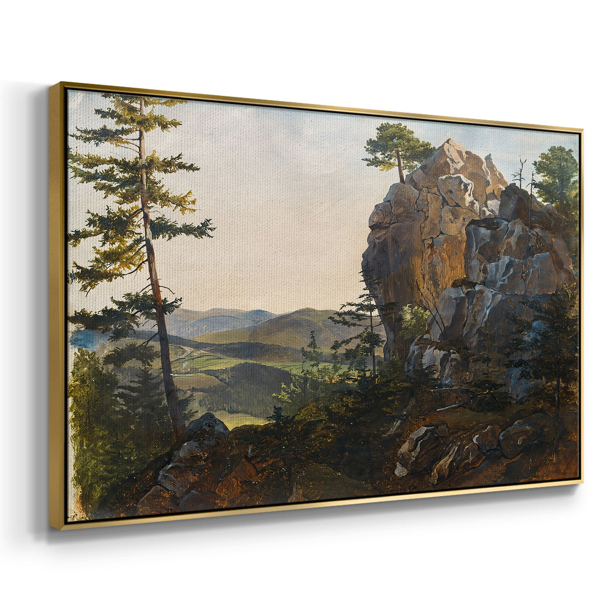 Landscape with the Balbersteine near Miesenbach, 1839 - Floater Framed Canvas Print