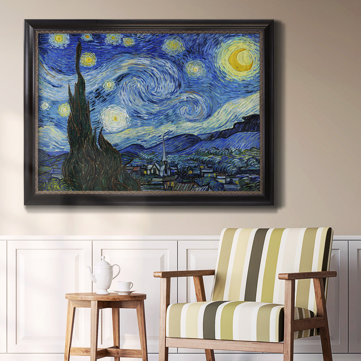 Starry Night - Ornate Framed Canvas Print