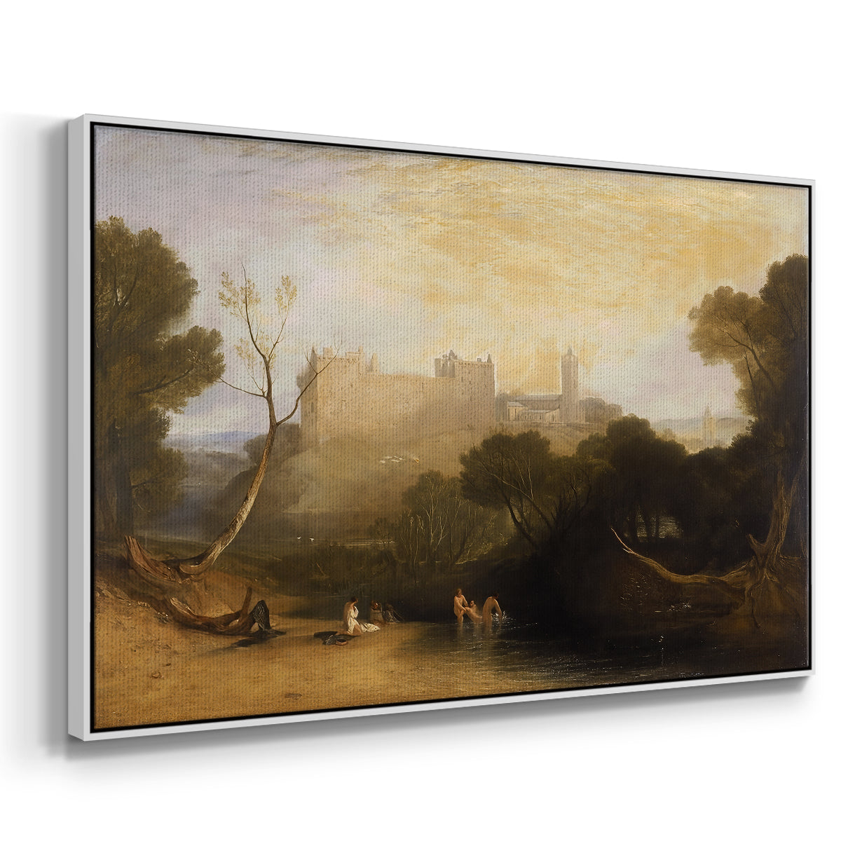 Linlithgow Palace, c. 1807 - Floater Framed Canvas Print